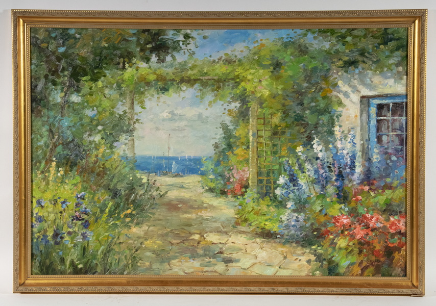 COASTAL COTTAGE SCENE SIGNED PETERSON  302727