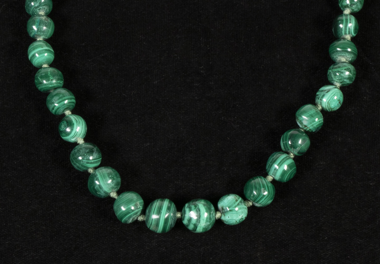 MALACHITE NECKLACE Handmade Strand 30275a