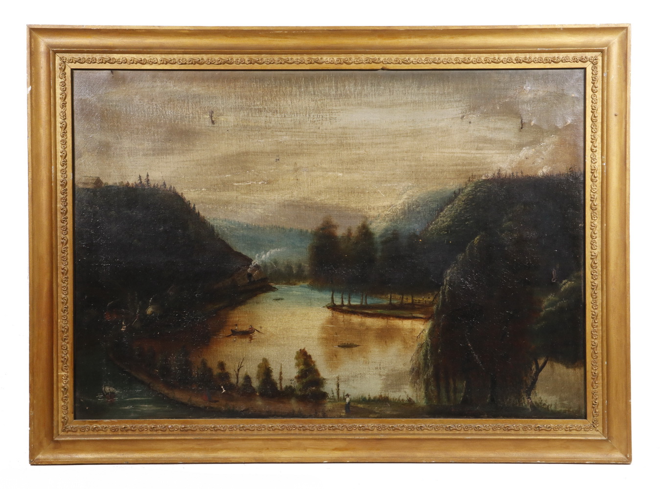 PRIMITIVE PAINTING OF THE HUDSON