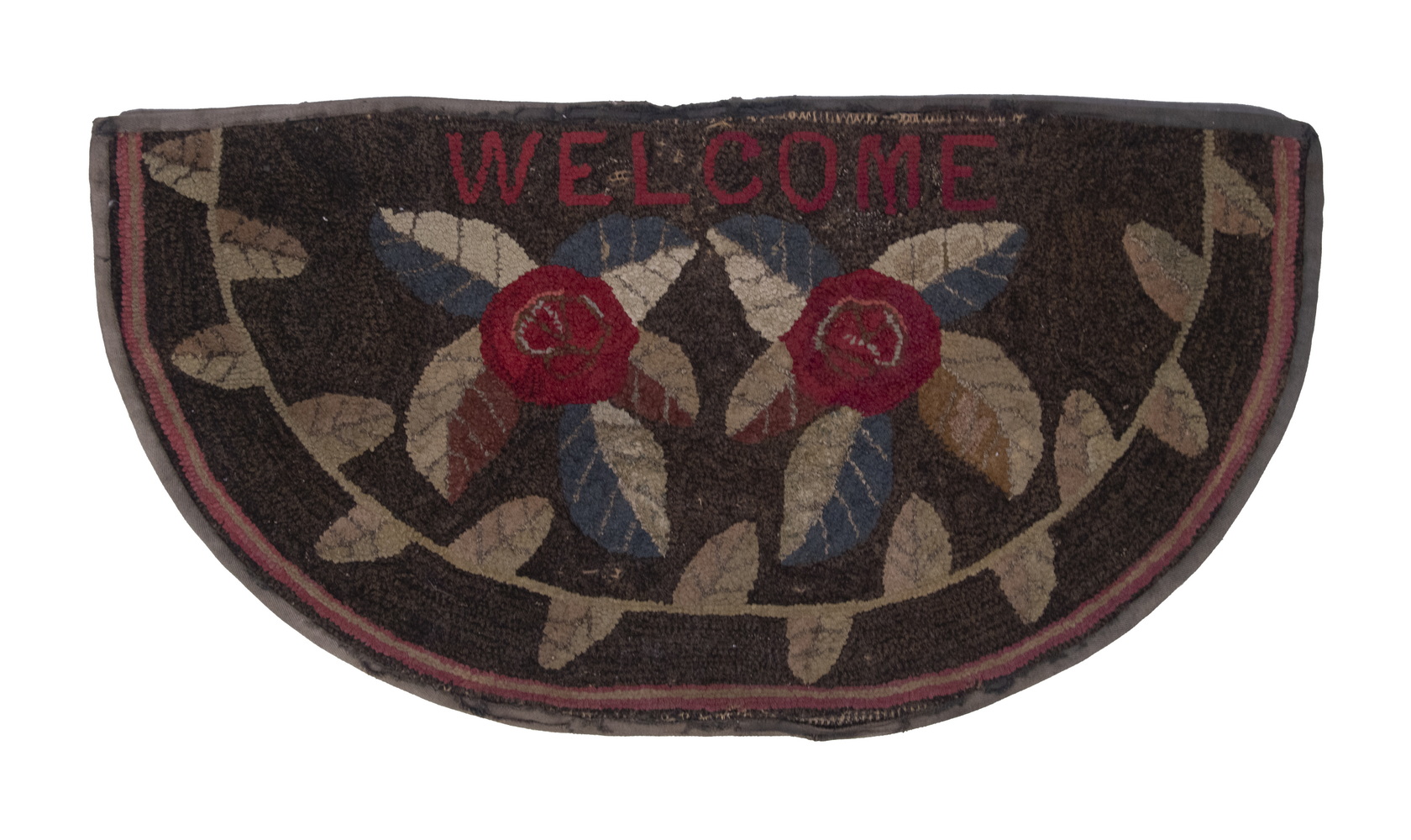 HALF ROUND COTTAGE HOOKED WELCOME 3027a2