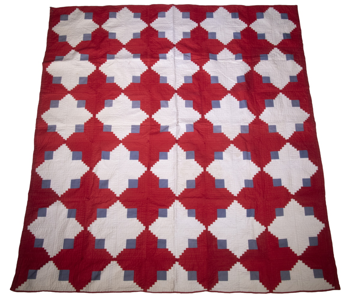 LOG CABIN PATTERN QUILT 1920 s 3027b4