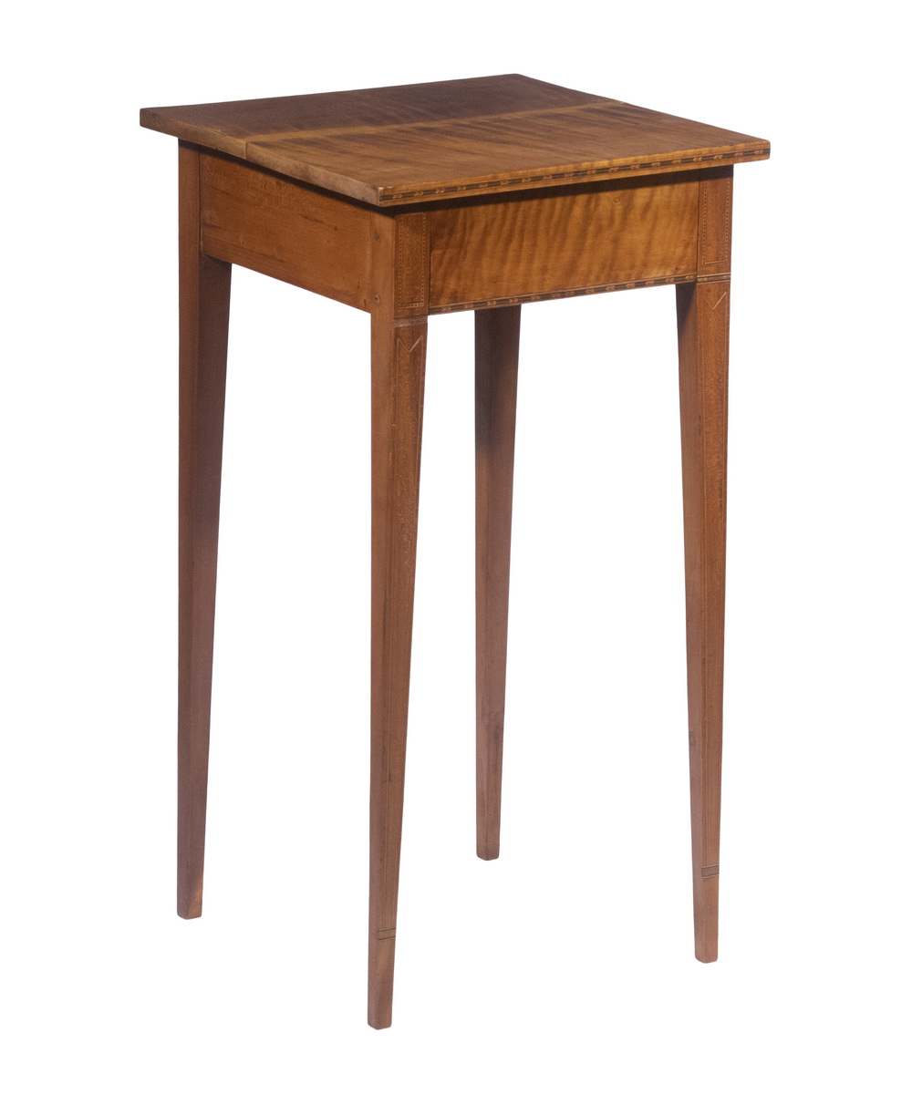 HEPPLEWHITE SIDE TABLE Tiger Maple Lampstand,