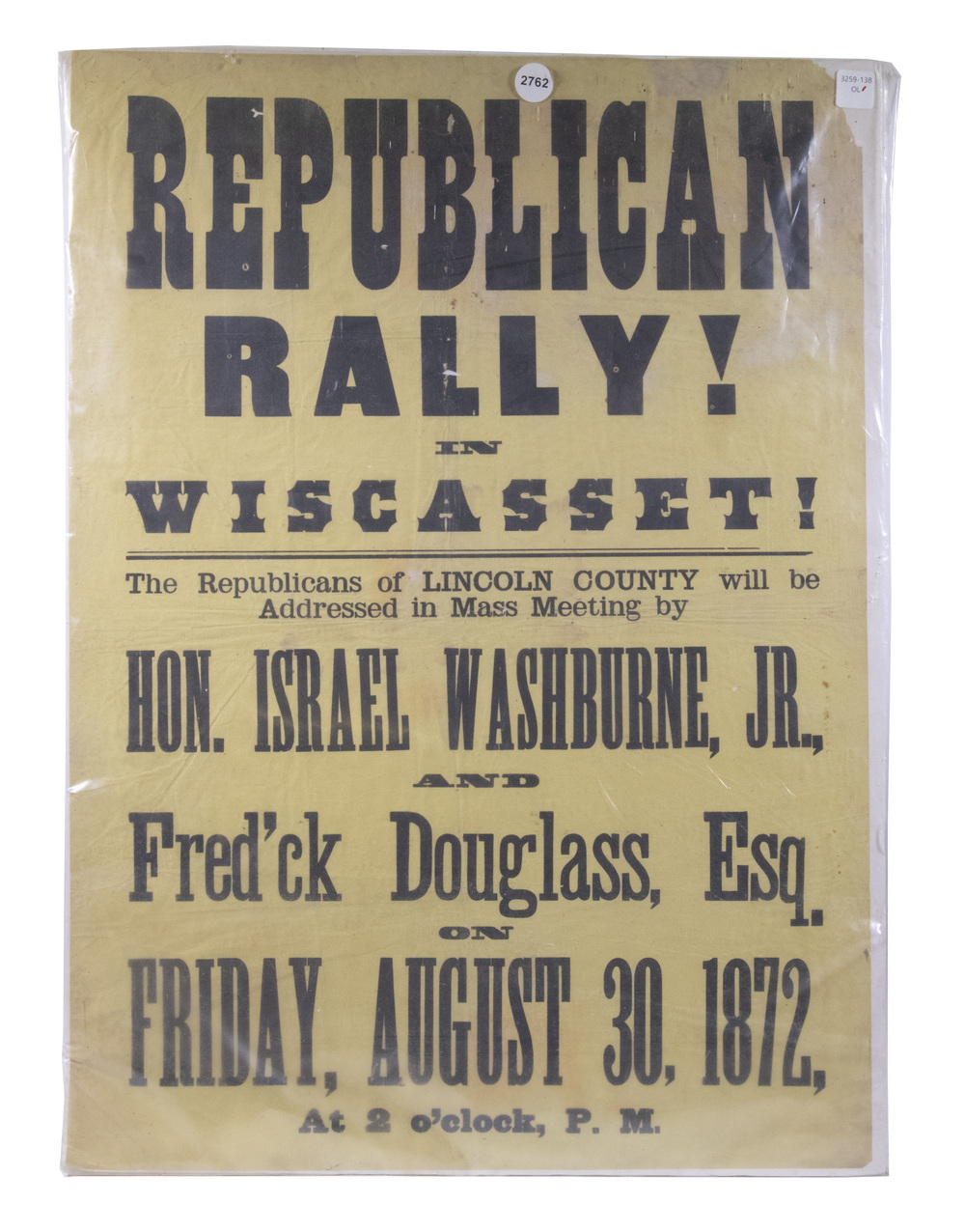 1876 MAINE REPUBLICAN BROADSIDE 3027f3