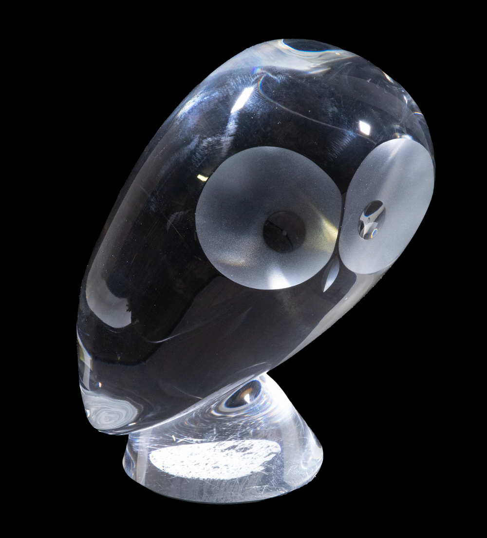 STEUBEN CRYSTAL OWL Abstract Design