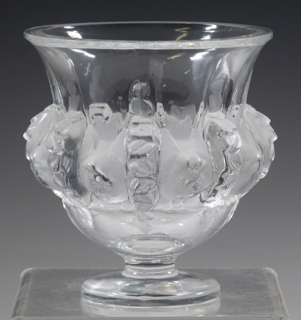 LALIQUE DAMPIERRE BIRD VASE French 30286f