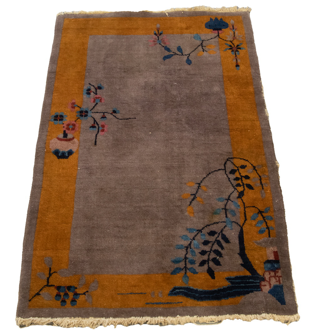 CHINESE RUG (3'2" X 4'11") An open