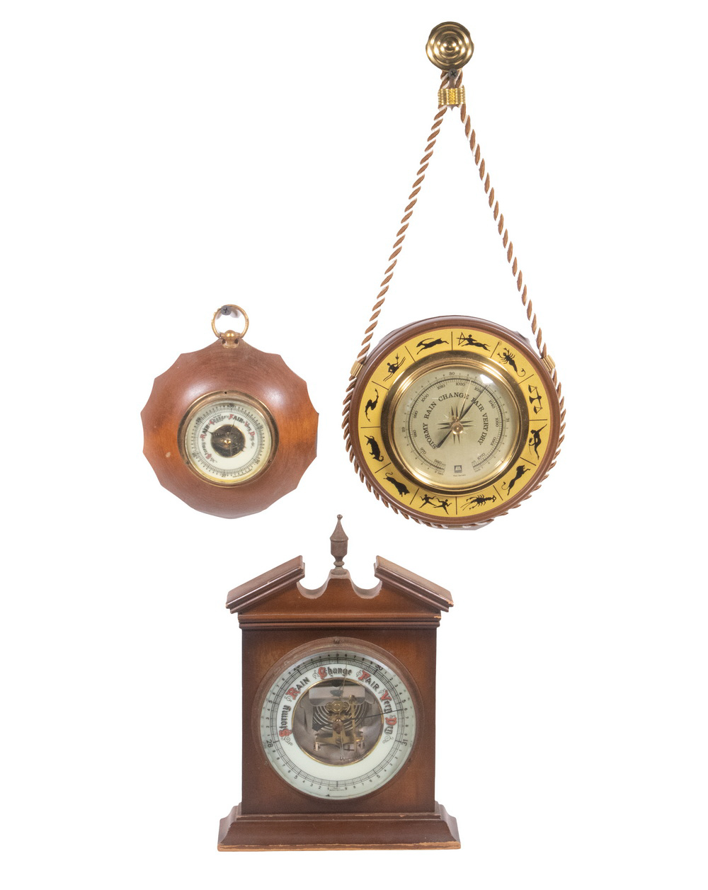 (3) VINTAGE ANEROID BAROMETERS