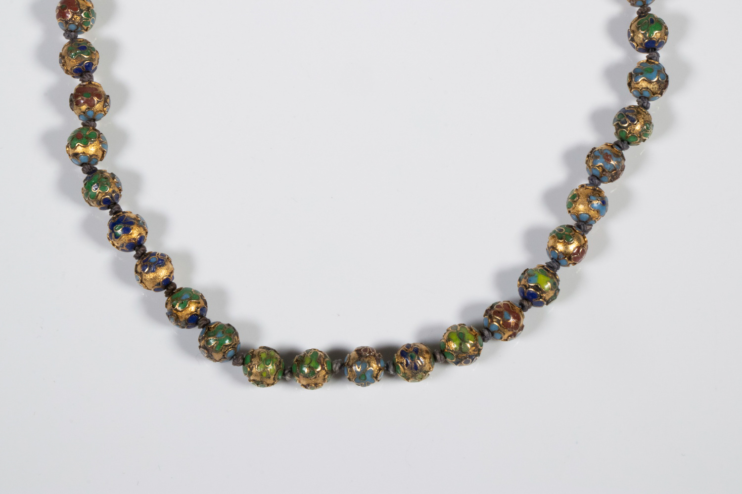 GILDED SILVER & CLOISONNE BEAD