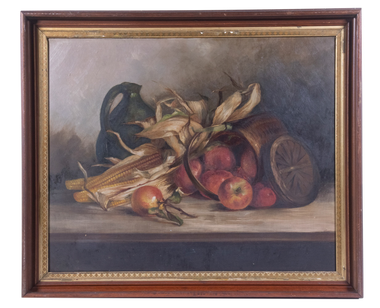 STILL LIFE WITH CORN AND APPLE,