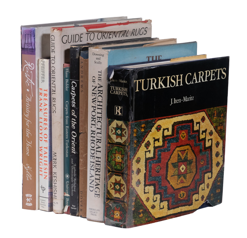  7 BOOKS ON ANTIQUE RUGS FURNITURE 3028b0