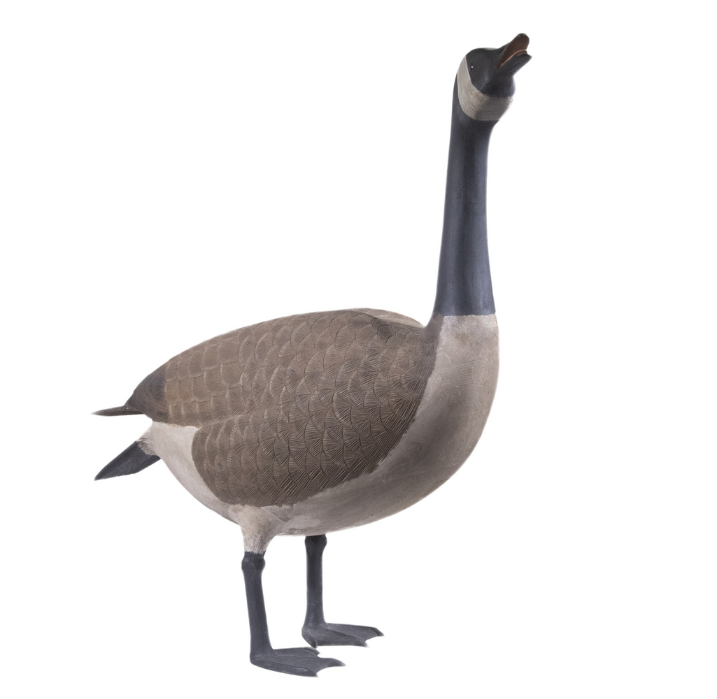 CARVED LIFE-SIZE CANADA GOOSE DECOY