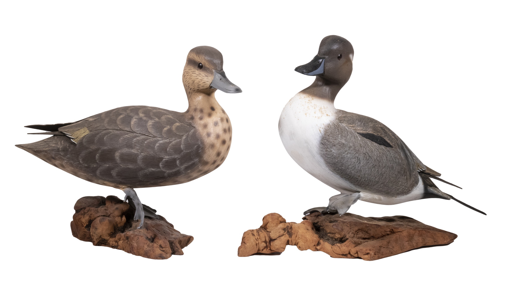 PR DUCK CARVINGS Male and Female 3028eb