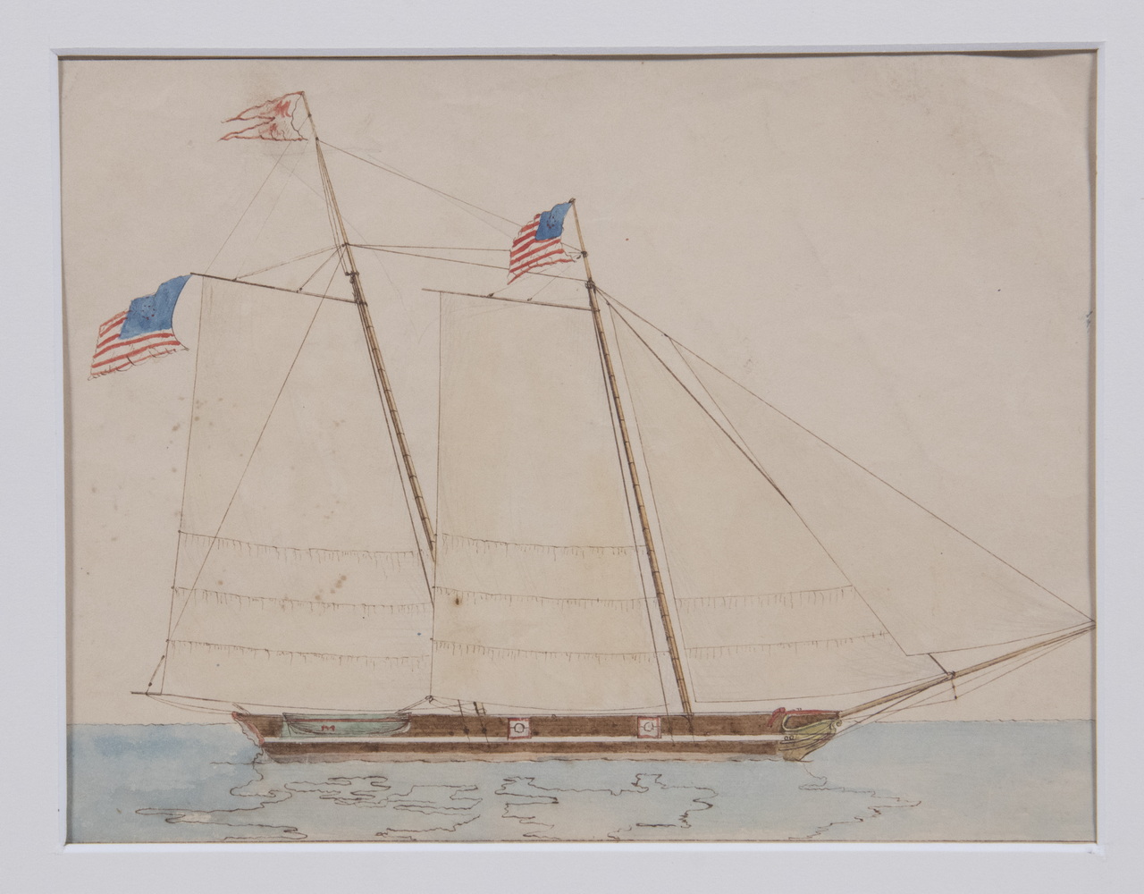 SAILOR MADE DRAWING OF A BOAT,
