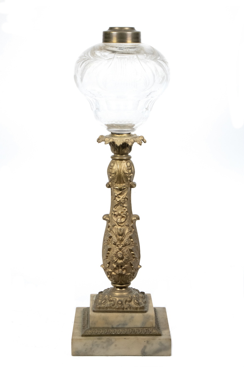 KEROSENE BANQUET LAMP 19th c. Tall Kerosene