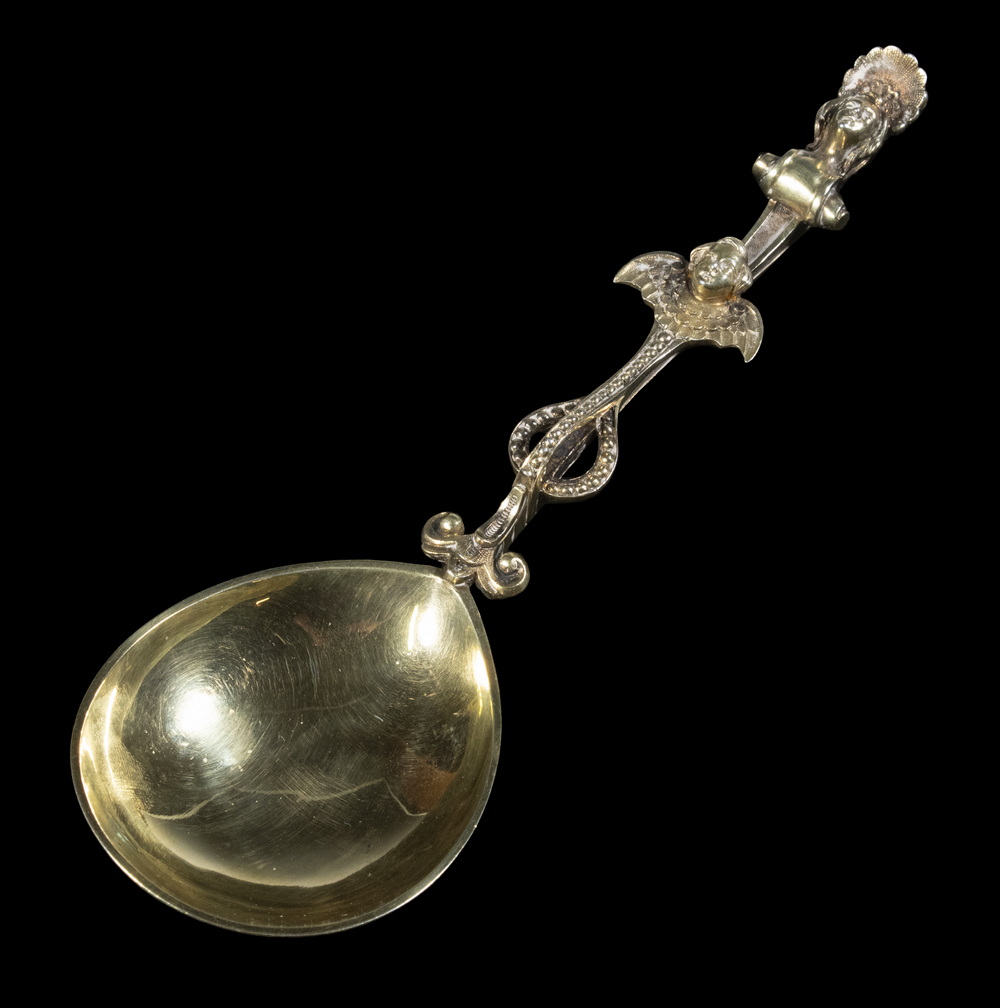 19TH C. RUSSIAN GILDED SILVER SPOON