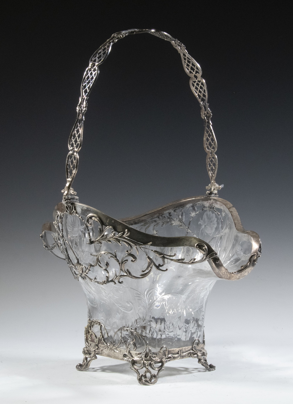 ENGLISH SILVER MOUNTED CRYSTAL