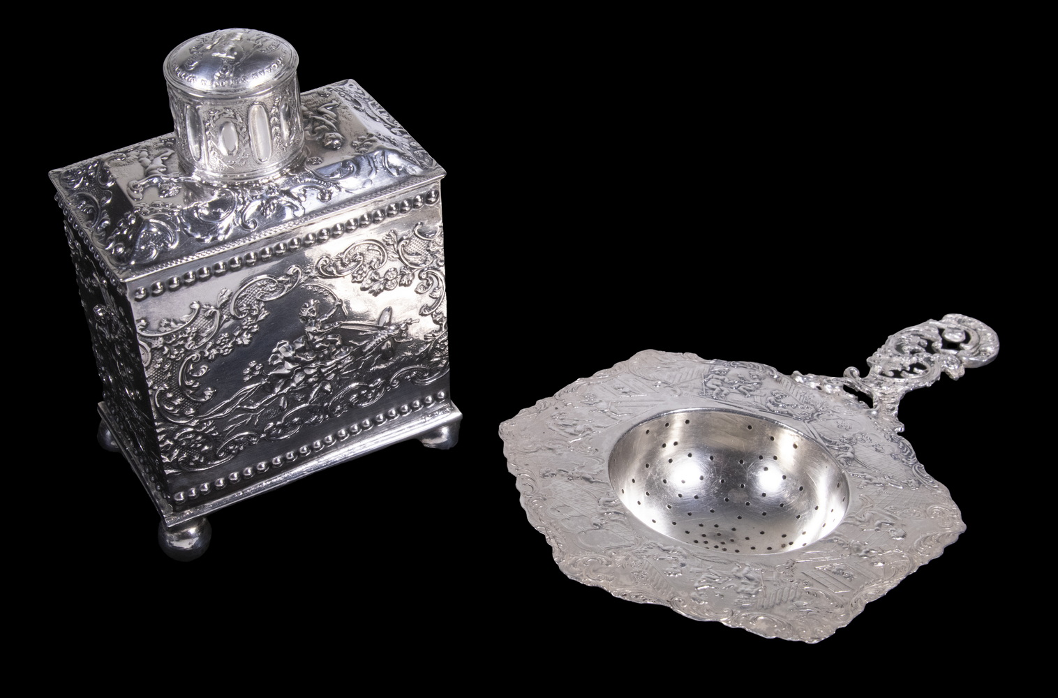 CONTINENTAL REPOUSSE SILVER TEA 3029b0