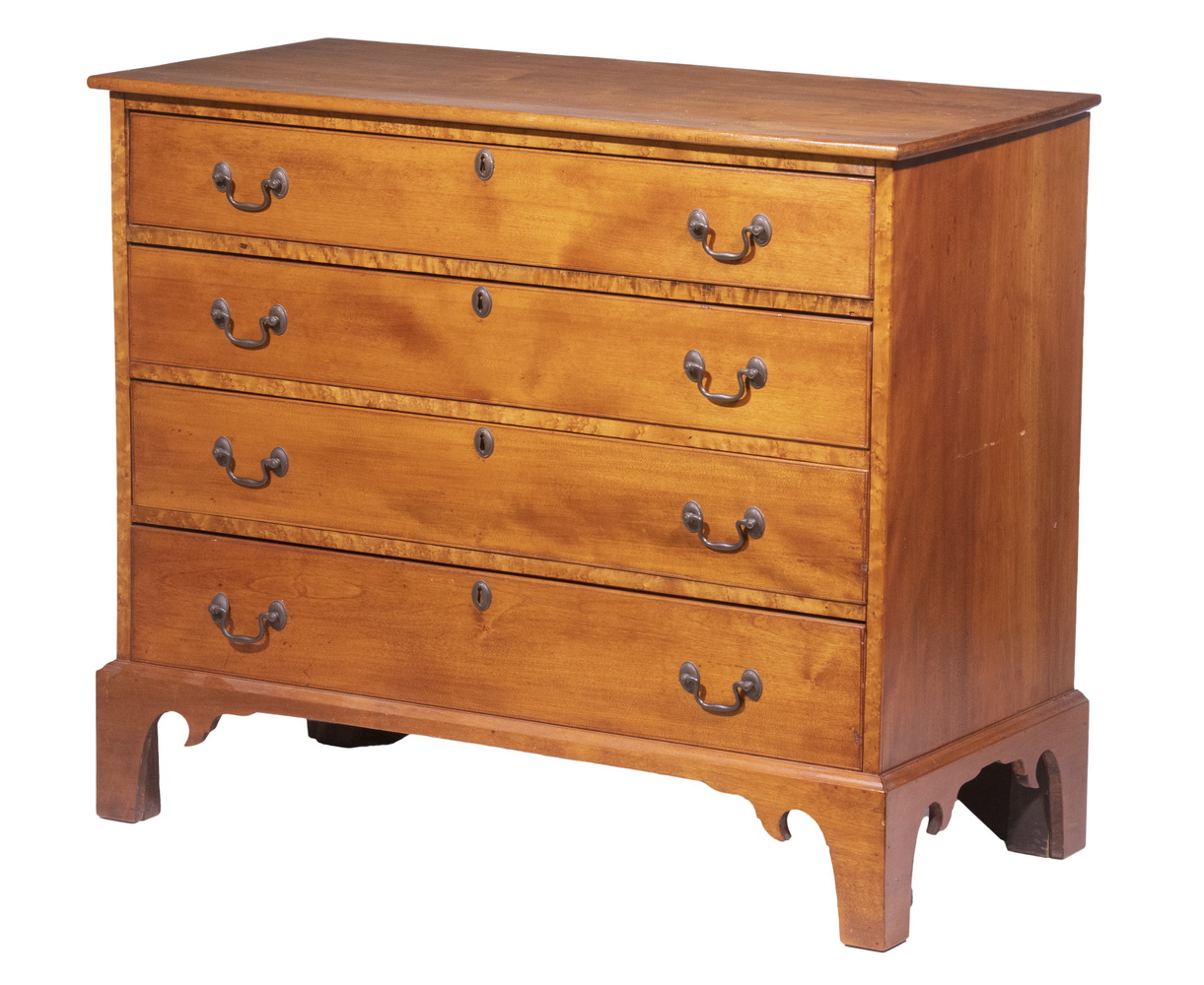 CHIPPENDALE FOUR DRAWER CHEST American 302a12