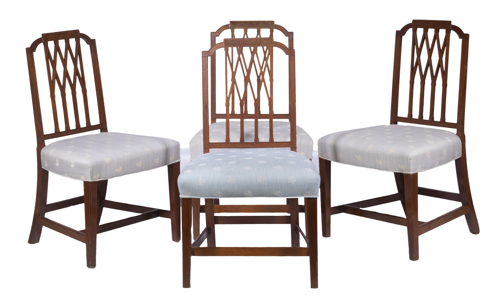 INLAID MAHOGANY SIDE CHAIRS Set 302a4a