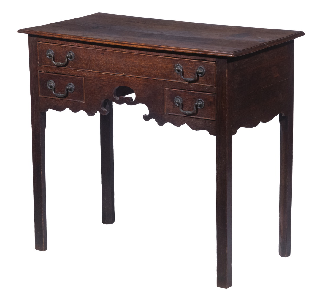 ENGLISH OAK LOWBOY 18th c Country 302a6d