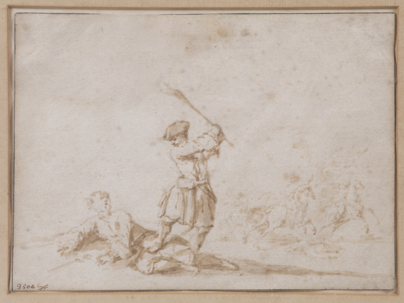 OLD MASTER DRAWING 17th c. Depiction