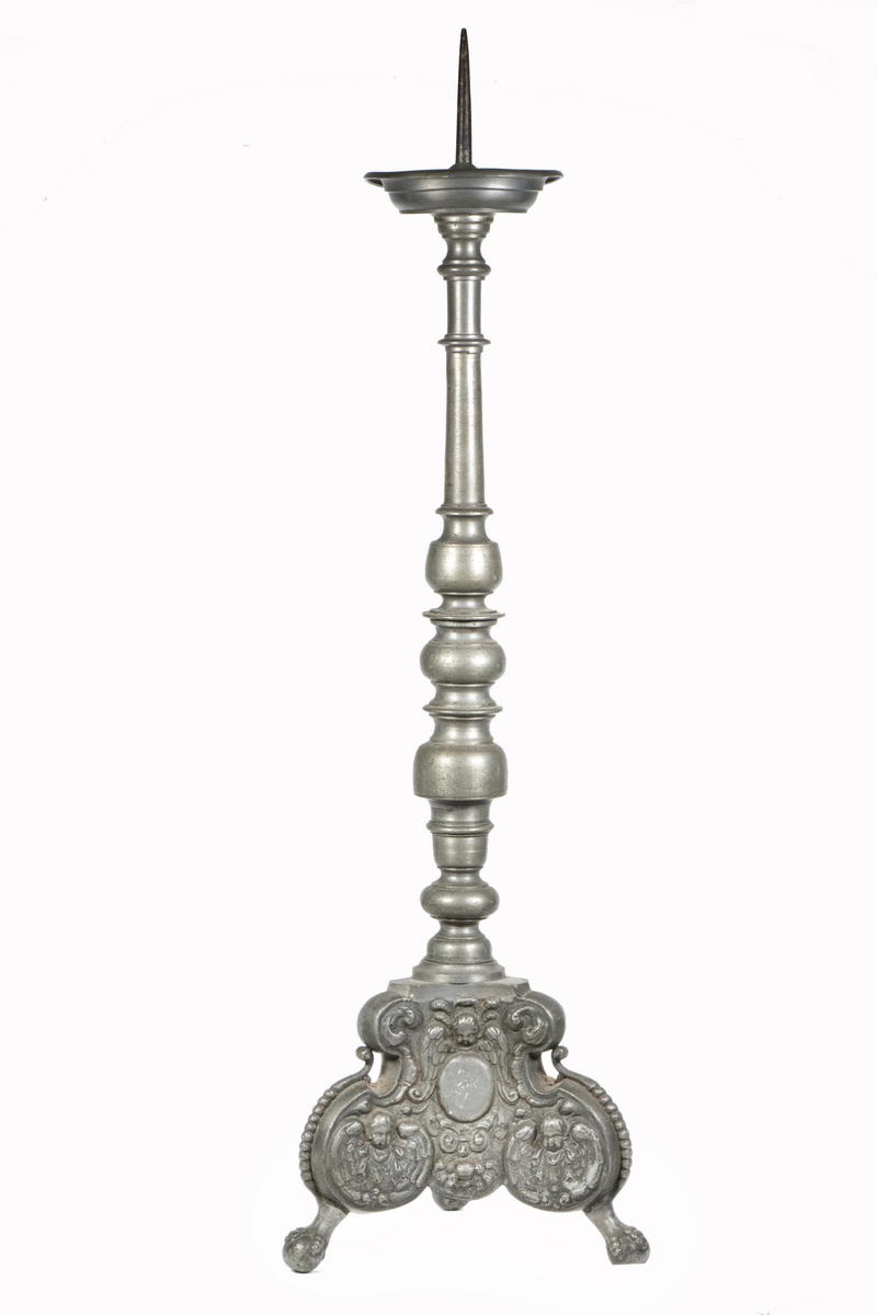 CONTINENTAL PEWTER CANDLESTICK 18th