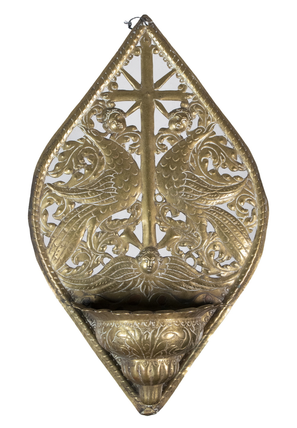 CONTINENTAL BRASS HOLY WATER FONT