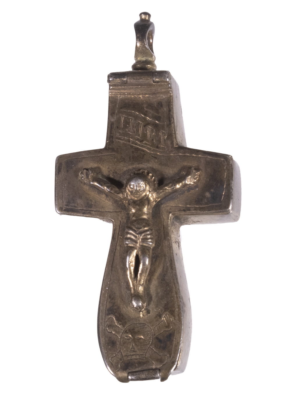 GILT SILVER RELIQUARY CROSS, BYZANTINE