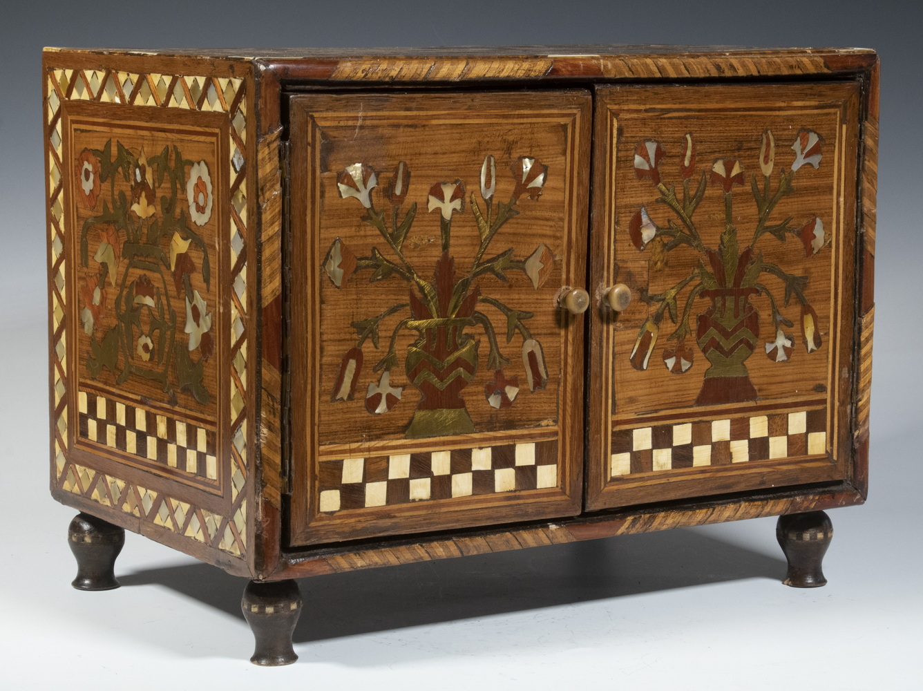 INLAID INDO-DUTCH STYLE SPICE CABINET