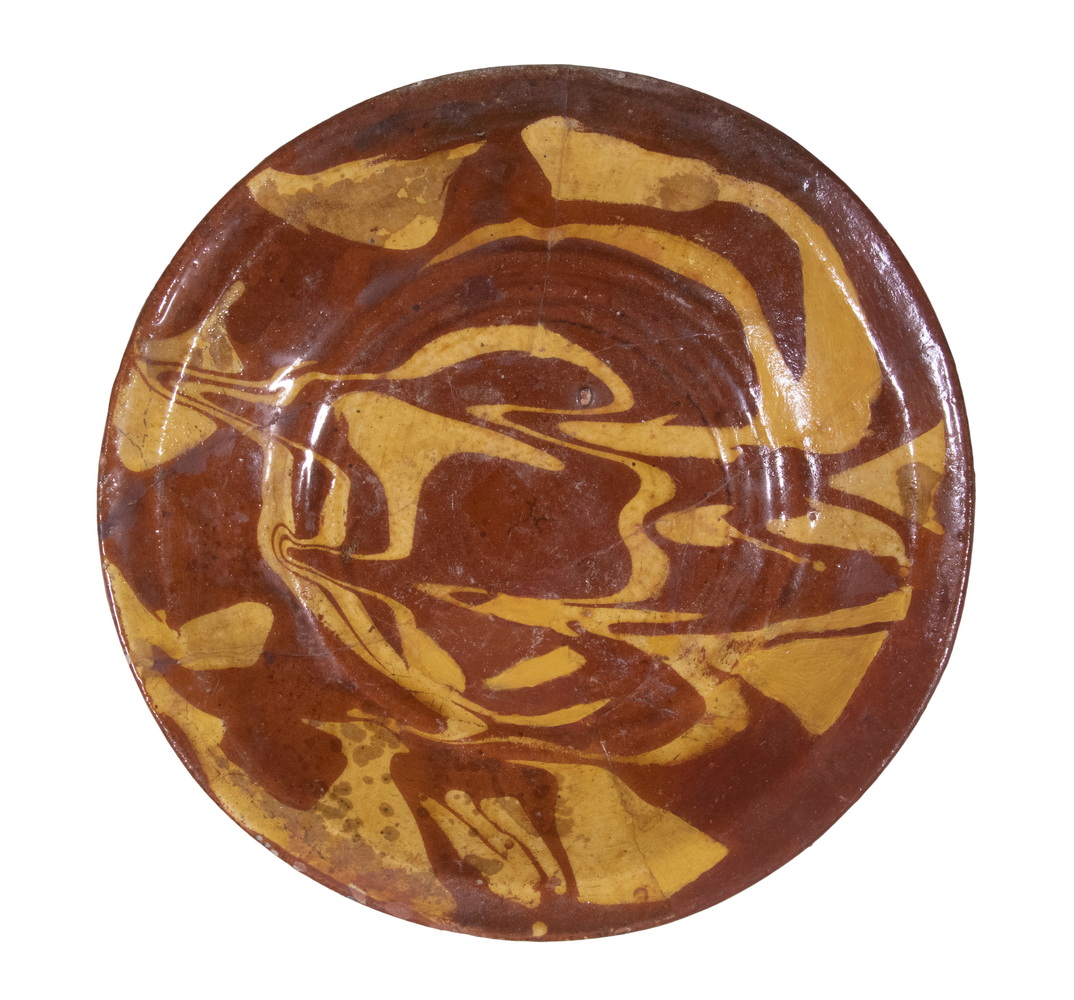 SLIP DECORATED REDWARE PLATE Early