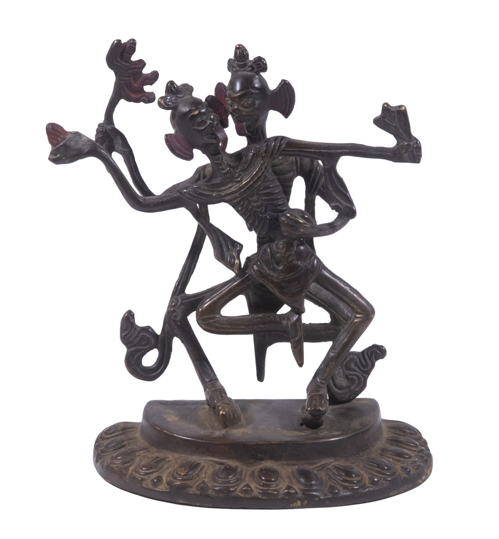 SMALL NEPALESE FIGURAL BRONZE OF