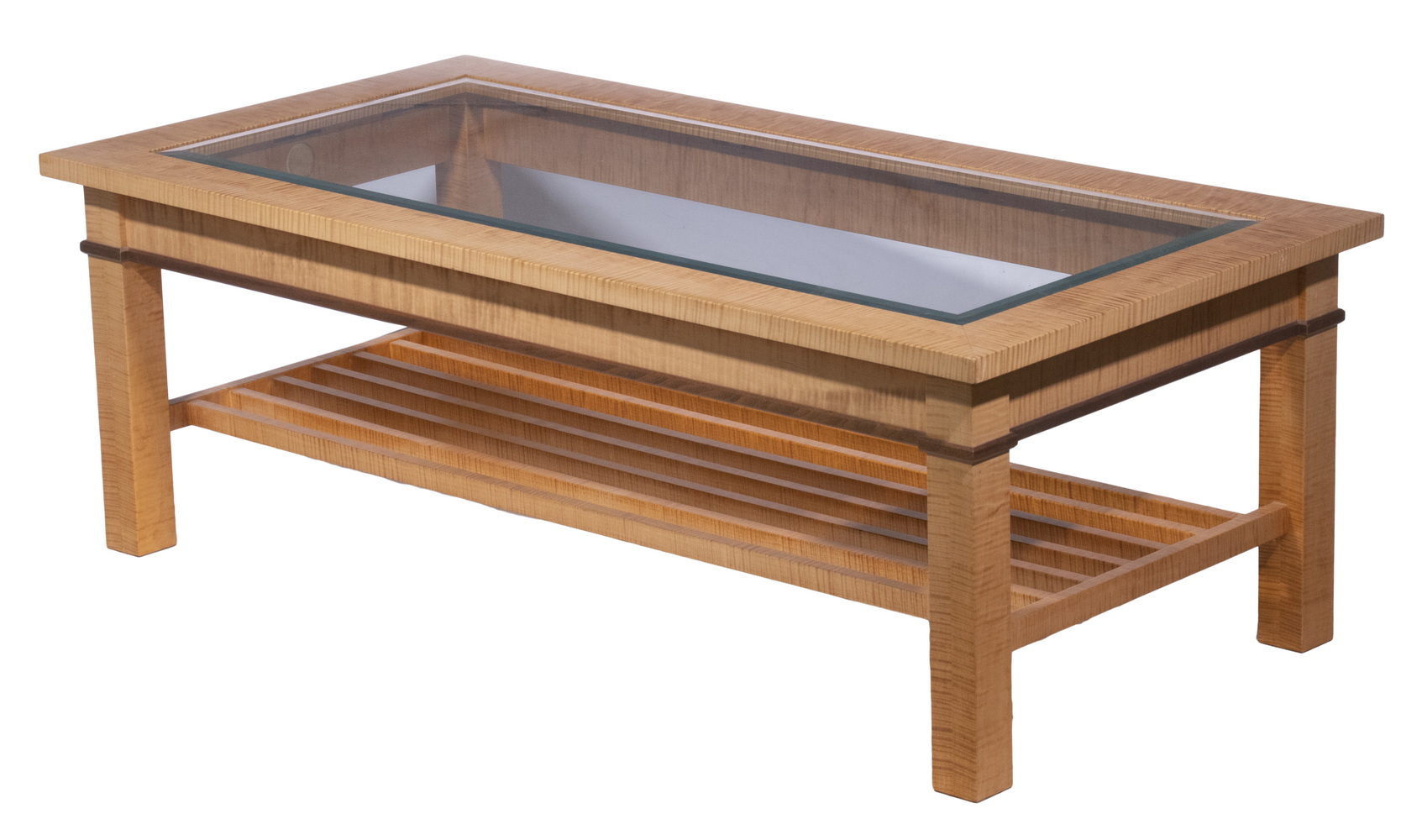 TIGER MAPLE COFFEE TABLE WITH INSET 302c40
