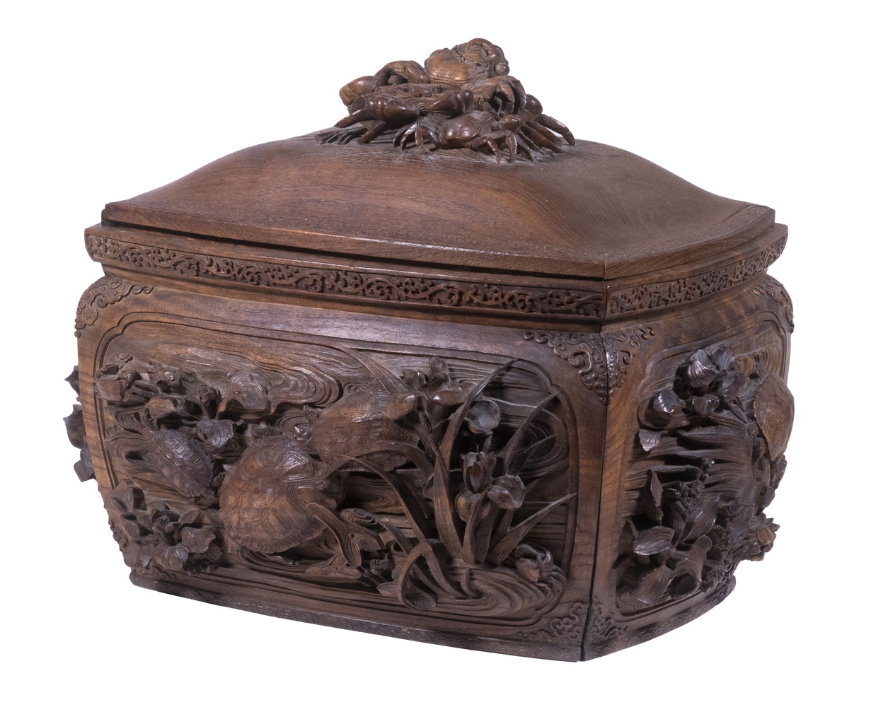 JAPANESE WOODEN LIDDED BOX Late