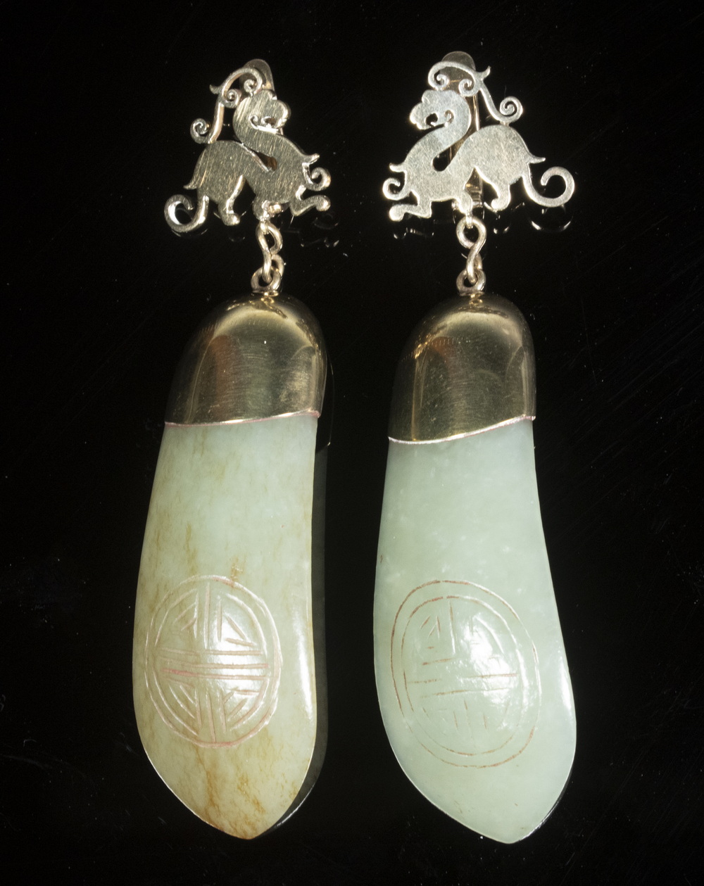 PR CHINESE JADE DROP EARRINGS Pr 302ce3