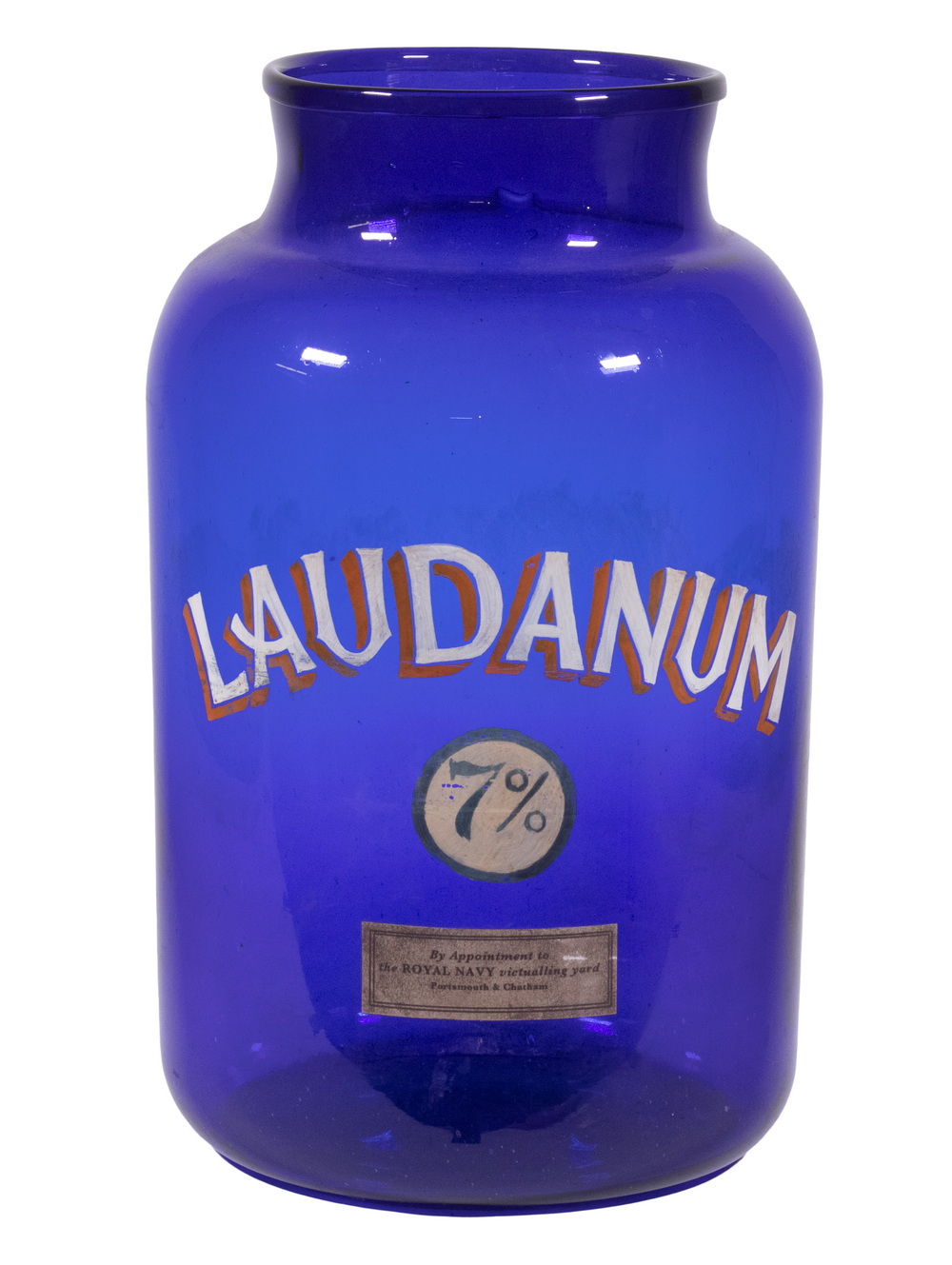 LARGE GLASS APOTHECARY JAR LAUDANUM 302d32