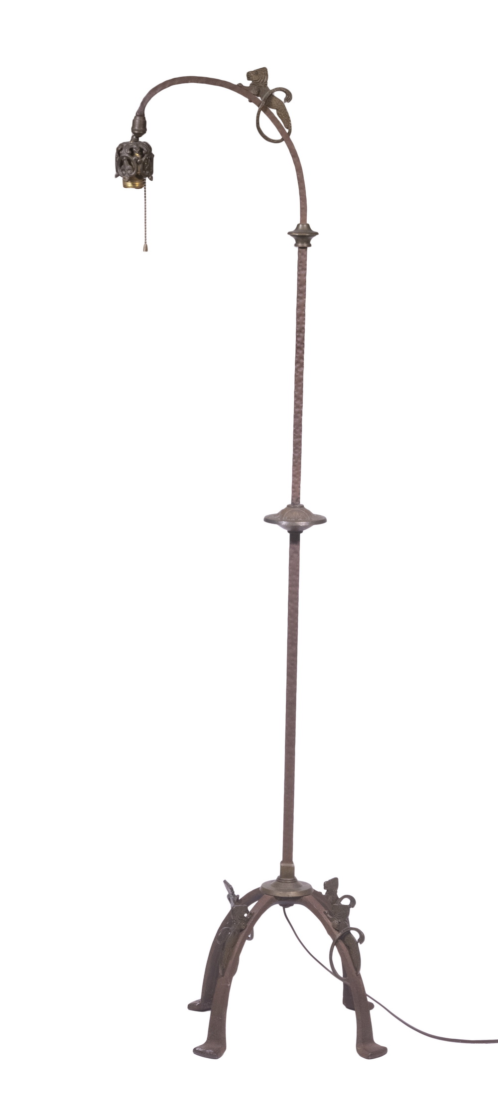 ARTS & CRAFTS IRON FLOOR LAMP Finely