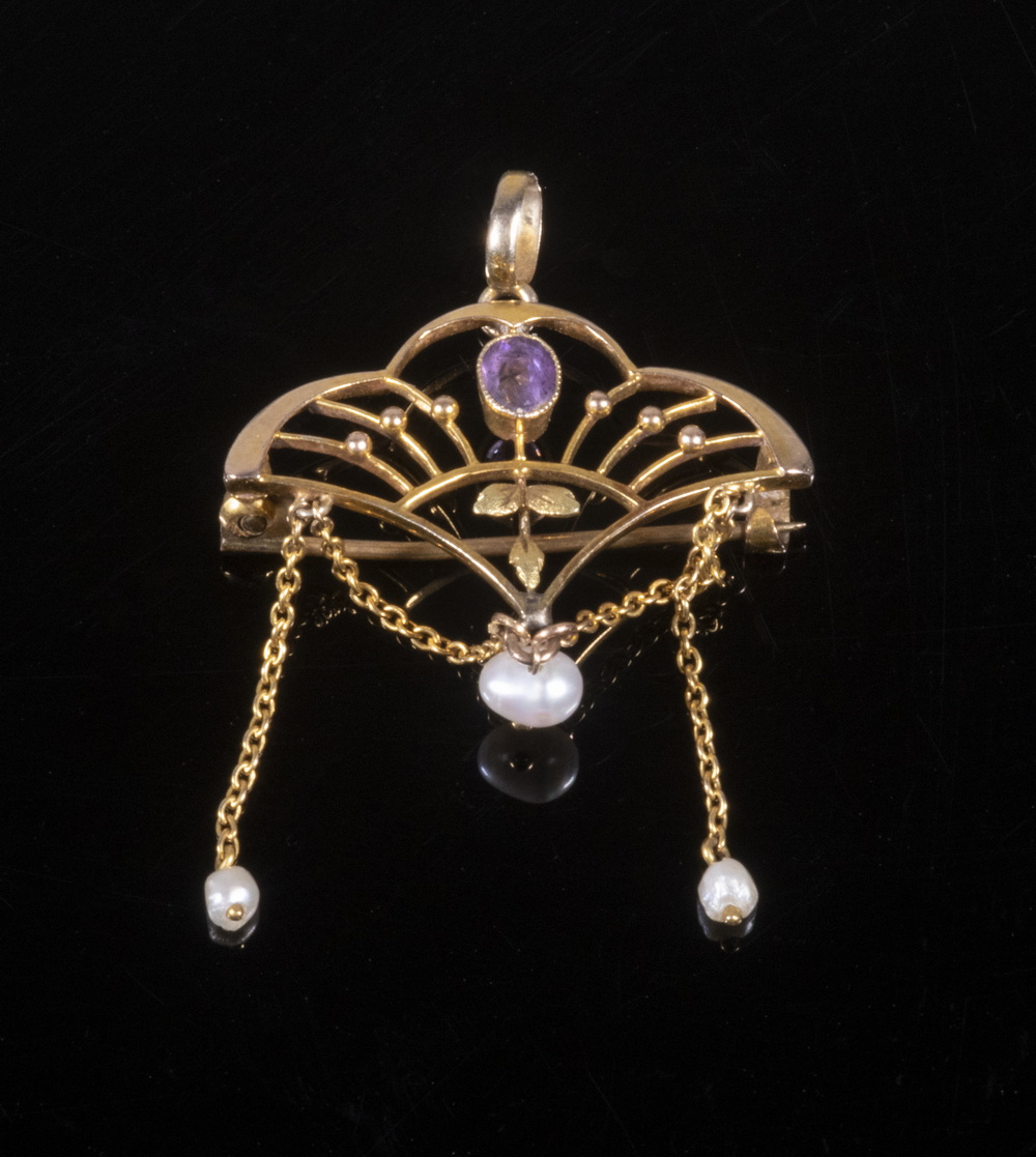 CASED ART NOUVEAU PENDANT BROOCH 302d4c