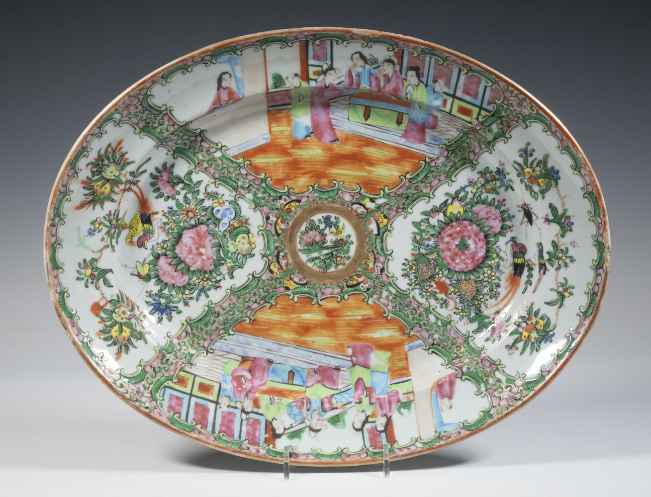 CHINESE ROSE MEDALLION PLATTER 302d62