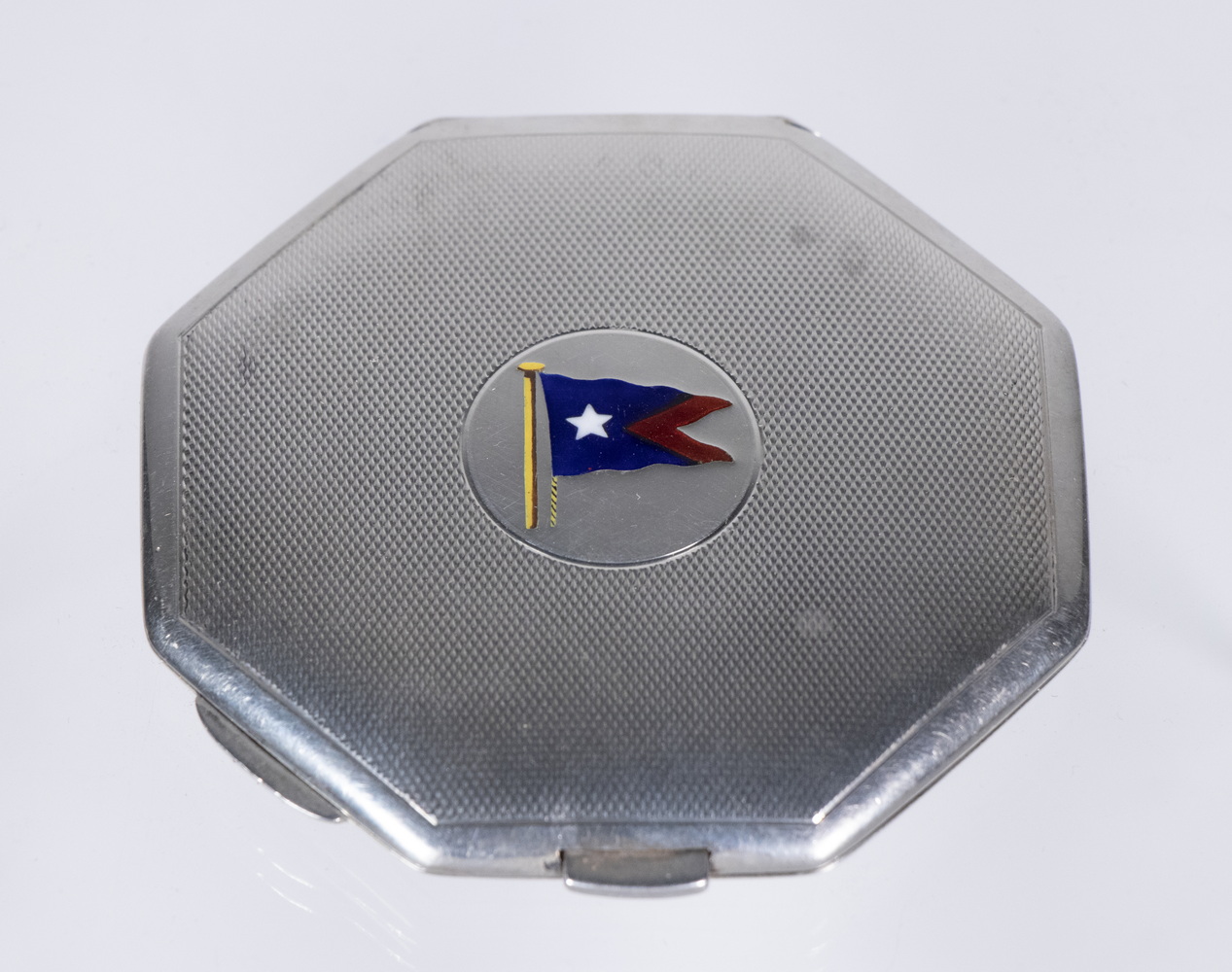 ENGLISH STERLING COMPACT WITH ENAMELED