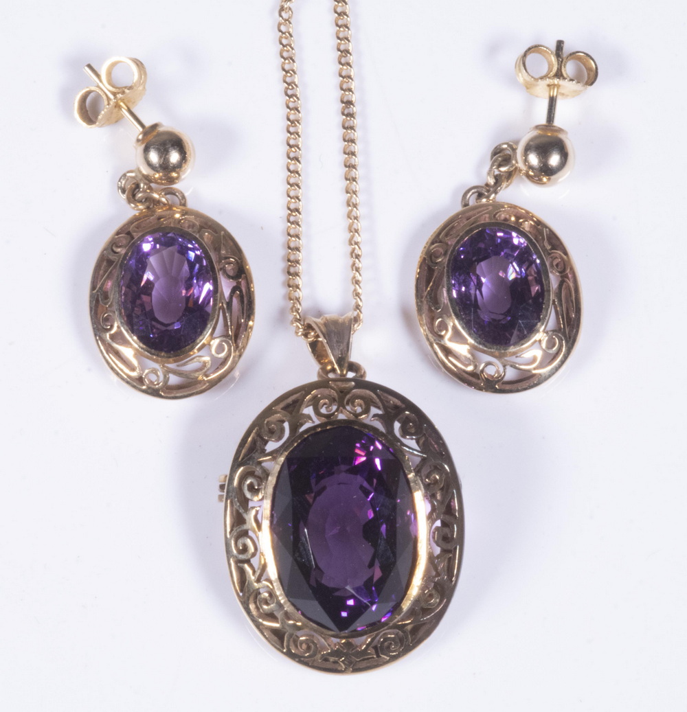 14K GOLD AMETHYST JEWELRY SUITE 302da9