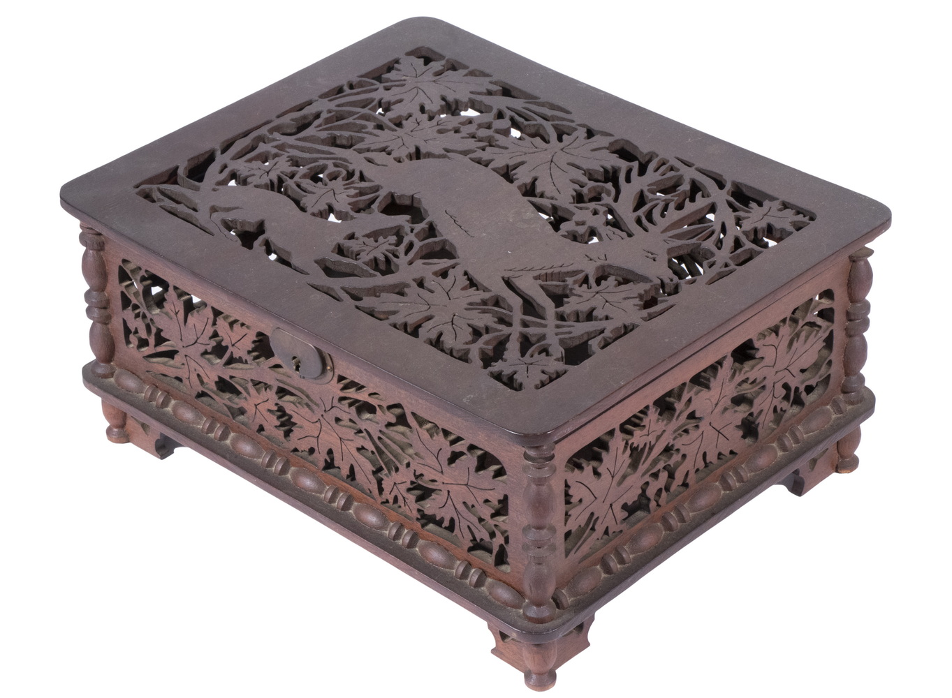 VICTORIAN WALNUT FRETWORK BOX WITH 302da4