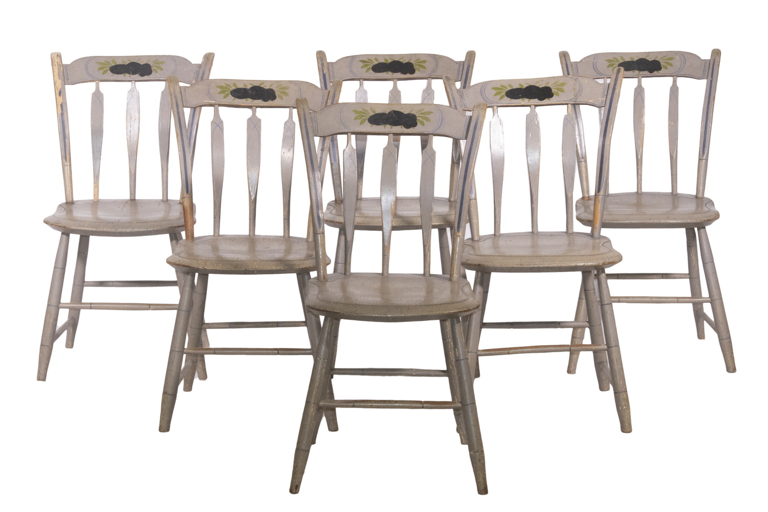 SET OF 6 PAINTED COUNTRY CHAIRS 302e2d