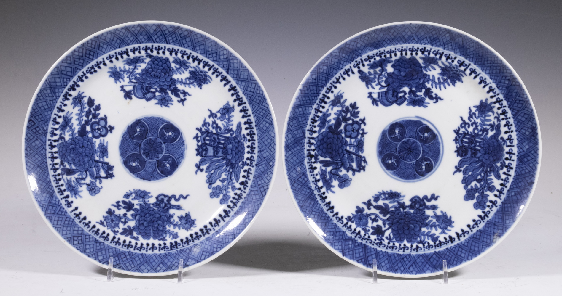 CHINESE EXPORT BLUE FITZHUGH PLATES 302e7b