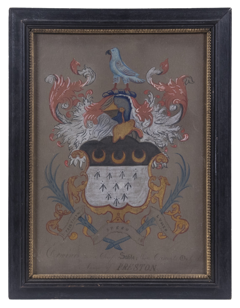 18TH C PAINTED COAT OF ARMS FOR 302e88