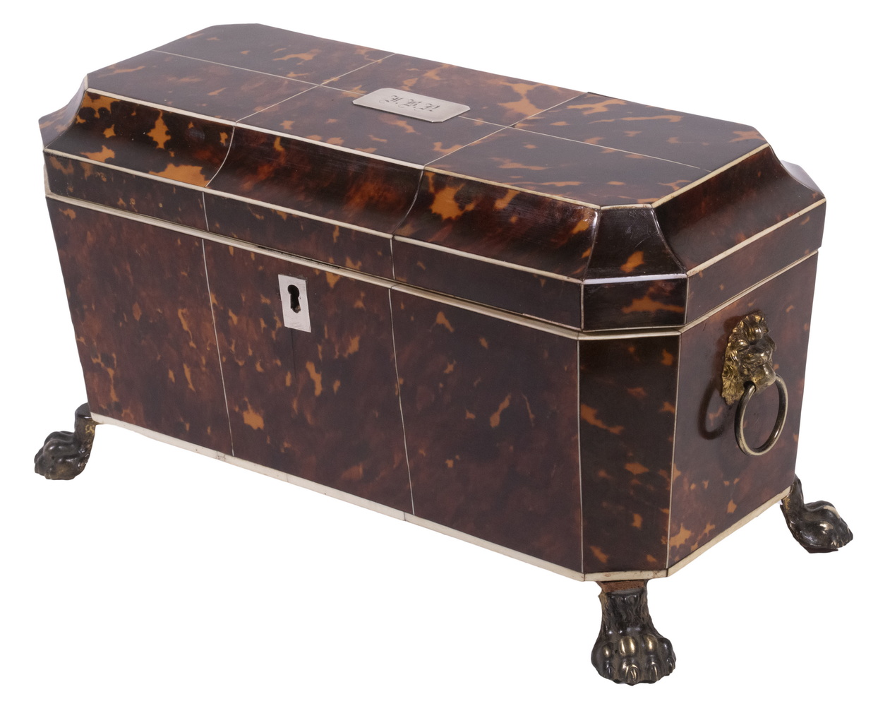 LARGE TORTOISESHELL TEA CADDY English