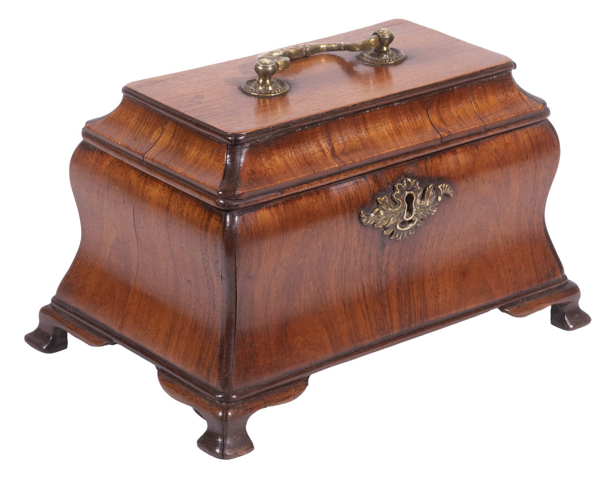 BOMBE FORM TEA CADDY 18th c Chippendale 302eb9