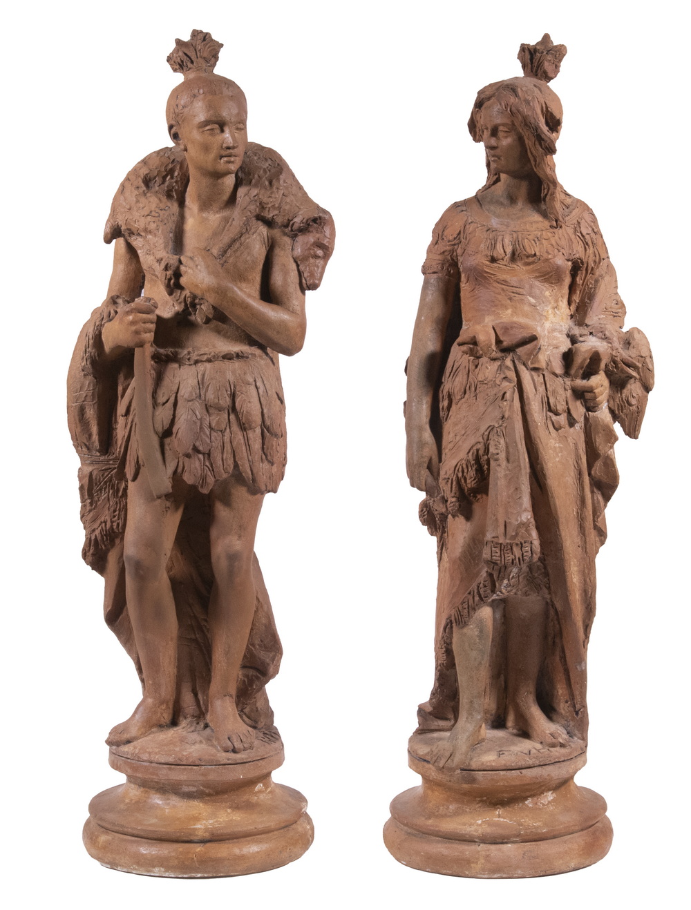 RARE PAIR OF FRENCH TERRACOTTA 302ec3