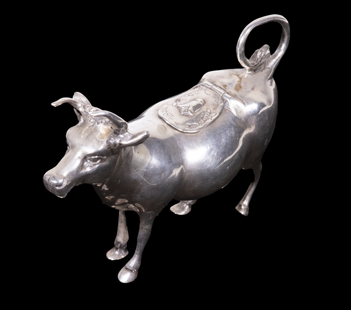 STERLING SILVER COW CREAM JUG German 302ee1