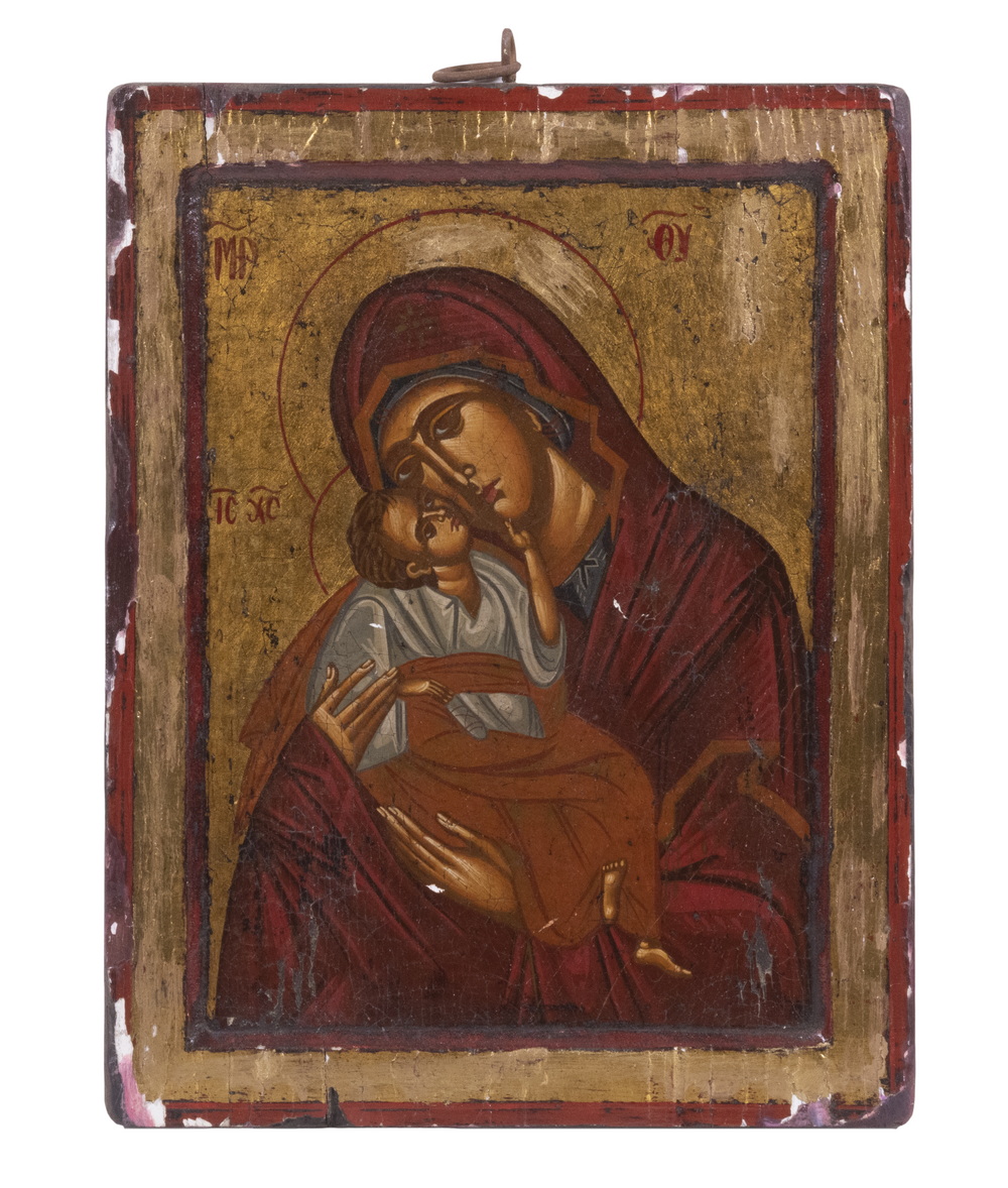 19TH C RUSSIAN ICON Madonna and 302f08