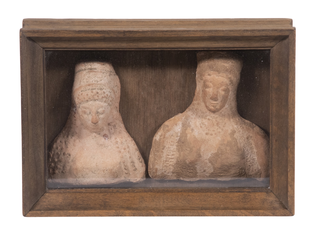 (2) ETRUSCAN CLAY BUSTS OF WOMEN IN
